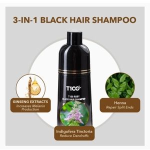 T100 RUBY Black Hair Dye Shampoo 6.7 Fl Oz